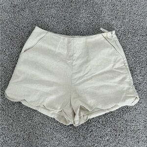 She + Sky Scallop Hem Shorts